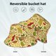 thumbnail image 2 of Fotbe Fruits And Vegetables Sombrero Tipo Pescador con Estampado – Sombrero de Sol de Algodón de Moda para Playa, Golf, Pesca, 2 of 6