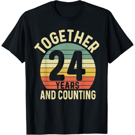 Exquisite and comfortable-24 Years Together 24th Wedding Anniversary For Husband Wife T-Shirt