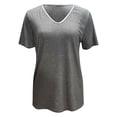 thumbnail image 5 of B91xZ Hauts à Manches Courtes pour Femmes Décontracté Manches Longues Coupe Ample Basique Col Rond T-Shirts Unis, Gris TG, 5 of 5