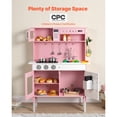 thumbnail image 6 of KFFKFF Wooden Play Kitchen for Kids, Pretend Cooking Set with Lights & Sounds, Includes Food & Cookware, Features Microwave, Oven, Clicking Knobs, Ideal for Ages 3-8, Pink, 6 of 9