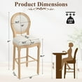 thumbnail image 2 of Lovableguy French Country Counter Height Bar Stools Set of 2,Comfy Vintage Barstools with Upholstered Seat and Back,Solid Wood Frame,Armless Bar Chair,Beige and Natural, 2 of 8