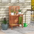 thumbnail image 4 of Costway Wood Potting Bench Waterproof Garden Table with 2-Tier Open Storage Shelf, 4 of 10