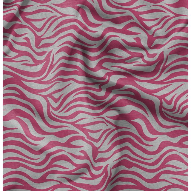 Soimoi Pink Poly Georgette Fabric Wild Animal Skin Print Fabric by The Yard 42 Inch Wide