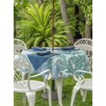 thumbnail image 3 of Outdoor Tablecloth with Umbrella Hole for Patio/Picnic/Party/Camping, Ocean Coral Waterproof Table Cloth Round Cover Washable, Summer Coastal Sea Starfish Conch Blue Green (Dia 54"), 3 of 8