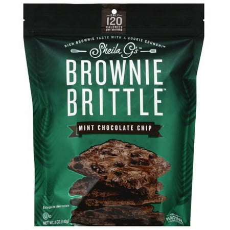 Sheila G's Mint Chocolate Chip Brownie Brittle, 5 oz, (Pack of