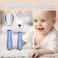 thumbnail image 2 of TOOAD 12 pièces fourchettes et cuillères pour tout-petits, ustensiles en acier inoxydable pour bébé, couverts pour enfants pour l'auto-alimentation, couverts en métal sans BPA avec poignée pour garçon, 2 of 5