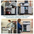 thumbnail image 5 of Sunnydaze Adjustable 34.5" Plastic 1-Shelf 1-Drawer Freestanding Storage Cabinet, Gray with Charcoal Trim, 5 of 18
