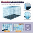 thumbnail image 5 of GREOKL Large Dog Crate Kennel for Medium Large Dogs Metal Dog Cage Double-Door Folding Travel Indoor Outdoor Puppy Playpen with Divider and Handle Plastic Tray, 30.0"L x 18.0"W x 20.0"H Blue, 5 of 8