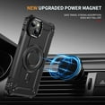 thumbnail image 3 of for iPhone 15 Case Magnetic with Camera Ring Kickstand, Slim Shockproof Military Protecive Wireless Charging Phone Cover Case Compatible with iPhone 15, Black, 3 of 7