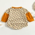 thumbnail image 3 of Combinaison d'Automne pour Bébé, Imprimé Damier, Manches Longues, Col Contrasté, avec Poche pour Garçons et Filles, 3 of 9