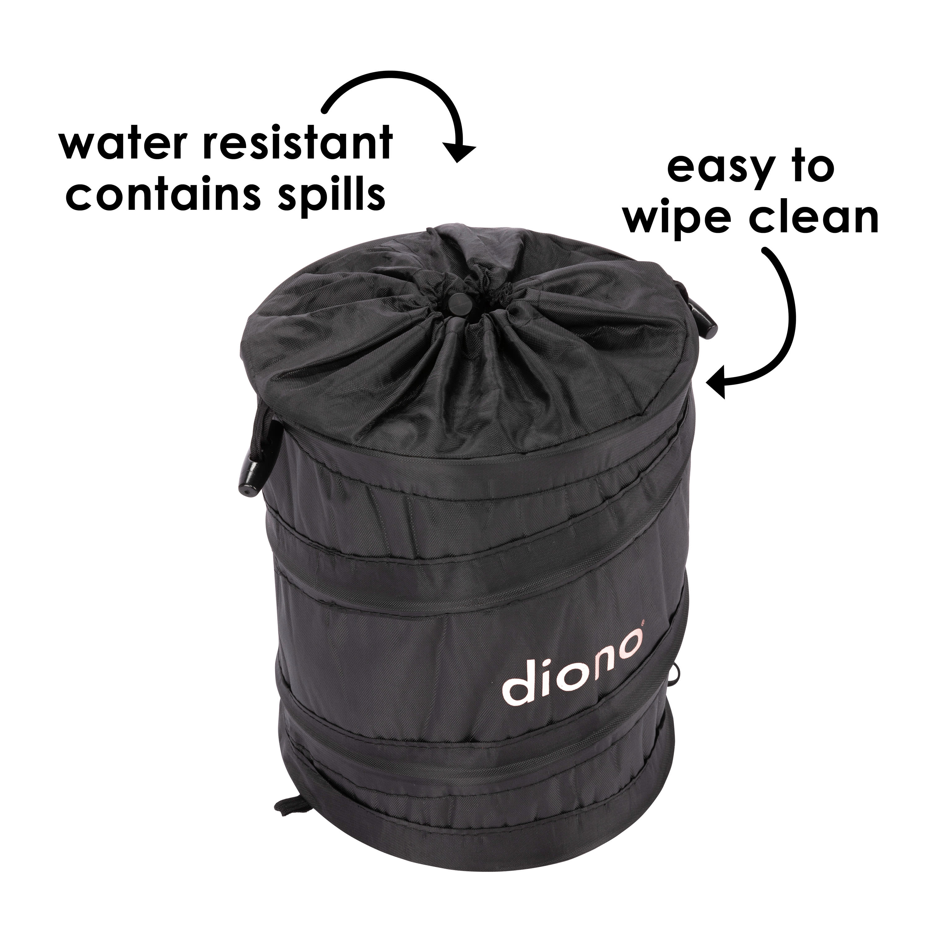 Diono Pop Up Portable Car Trash Bin Basket, Leak Proof and Water Resistant, Black - image 5 of 13