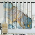 thumbnail image 3 of Marble Blackout Curtains,Abstract Wild Symbol Stone Bedroom Darkening Curtain Grey Blue Ink Watercolor Thermal Insulated Grommet Living Room Decor Window Drapes 2 Panels Set-42"W x 45"L (Pack of 2), 3 of 7