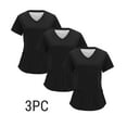 thumbnail image 2 of Vitastitch Scrubs, Women's 3-Pack V-Neck Stretch Cargo Scrub Tops with Pockets - Breathable Moisture-Wicking Work Uniforms for Healthcare Heroes Black Xl, 2 of 5