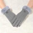 thumbnail image 4 of CYSFASHION Womens Winter Gloves Fitness Ski Plush Casual Cotton Thermal Gloves Grey, 4 of 9