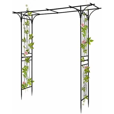 85in Iron Garden Arch, Wedding Arches for Ceremony,Garden Trellis for Climbing Planting Garden Patio Greenhouse Bridal Ceremony Party Decoration Decor,Black$$Garden & Patio