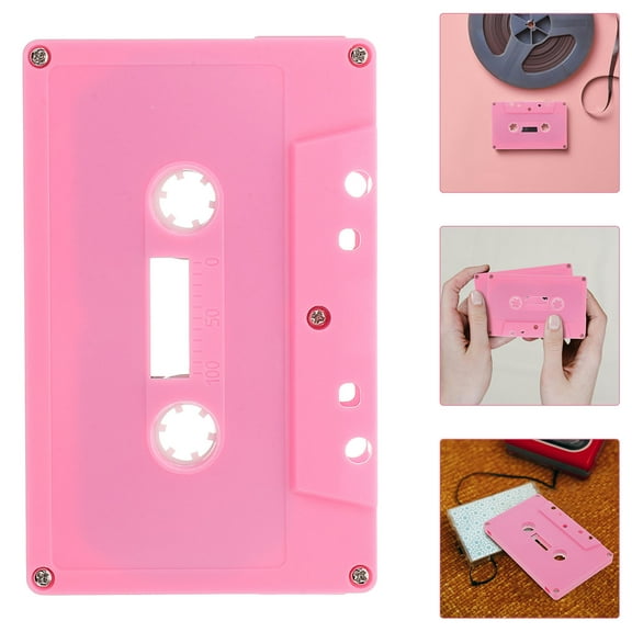 Hemobllo 2Pcs Cassette Tape Blank Pink Plastic Retro Style for Music Party Decorations