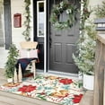 thumbnail image 3 of Vintage Christmas Indoor Door Mat Entrance Rug, Xmas Tree Red Flowers Winter Plants Rug, Country Floral Christmas Small Area Rugs for Kitchen Bathroom Entryway Bedroom, 3 of 3
