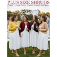 thumbnail image 2 of SHOWMALL Women's Plus Size Open Front Cropped Cardigan Wine Red 5X Lightweight Long Sleeve Bolero Shrug for Dresses, 2 of 8
