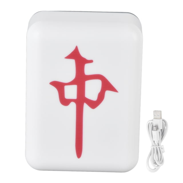 Lampe de Chevet, Veilleuse Mahjong Protection des Yeux LED ABS pour Chambre Dragon Rouge