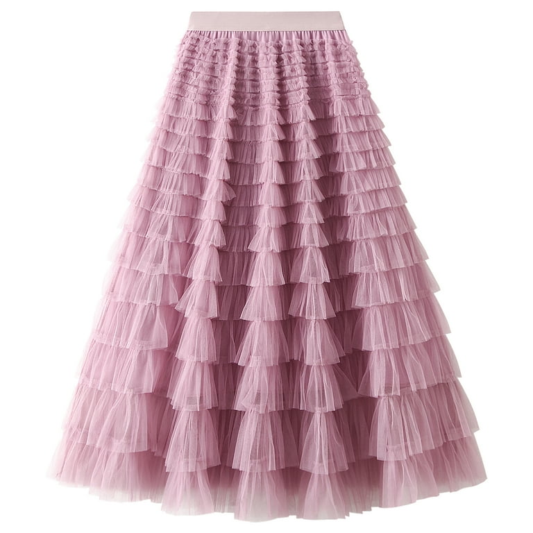 Layered lilac tulle skirt sale