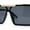 All Black, variant on Mens Luxury Mod Rimless Block Lens Shield Oversize Sunglasses All Black