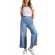 thumbnail image 2 of Jeans de pierna ancha para mujer INSPIRE CHIC con cordón, cintura elástica, pantalones de mezclilla casuales con bolsillos, azul claro M, 2 of 5