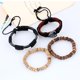 thumbnail image 4 of Pulsera de cuero hecha a mano tejida Retro elegante con cuentas DIY pulsera de cuero para hombres regalo hombres mujeres, 4 of 7