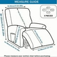 thumbnail image 6 of 4-Piece Stretch Recliner Cover - Non Slip Sofa Protector for Lazy Boy Chairs, Machine Washable Sofa Slipcover Fits Recliners 30-40" Wide, 6 of 6