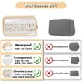 thumbnail image 4 of Bolsa de maquillaje Izuzta Chenille Letter Clear Mama Pouch Beige, 4 of 9