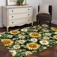 thumbnail image 4 of Vintage Sunflower Area&nbsp;Rug 3x5ft Country White Yellow Floral Green Leaf Non-Slip&nbsp;Washable Square&nbsp;Rugs Soft Felt Indoor Floor Mat for Bedroom Kitchen Living Room Bathroom, 4 of 9
