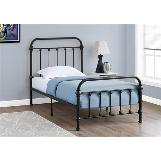 80.5" x 42.5" x 47.75" Black Metal Twin Size Bed