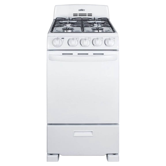 20" Wide Gas Range, White