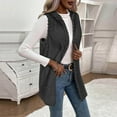 thumbnail image 4 of hotojiny Women Long Fuzzy Vest Fall Open Front Fleece Lined Jacket Winter Warm Sherpa Sleeveless Hooded Coat Outwear for Cold Weather, 4 of 7