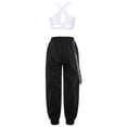 thumbnail image 2 of Sinleey Girls Hip Hop Dance Outfits Crop Tops with Chain Sweatpants Set Street Dance Outfits Active White 10, 2 of 7