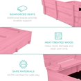 thumbnail image 4 of Songqin Large Outdoor Wooden Sand Box for Kids, Sandbox with Cover, Bench Seats Support up to 220 lbs, Bottom Liner for Drainage, Cedar Wood - Pink, 4 of 14