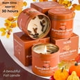 thumbnail image 5 of Pumpkin Spice - Cinnamon Soy Candles for Home Scented - for Fall Halloween Thanksgiving Holidays - Pack of 3 x 5oz Natural Clean Non Toxic Long Lasting Highly Scented Candels with Essential Oils, 5 of 9
