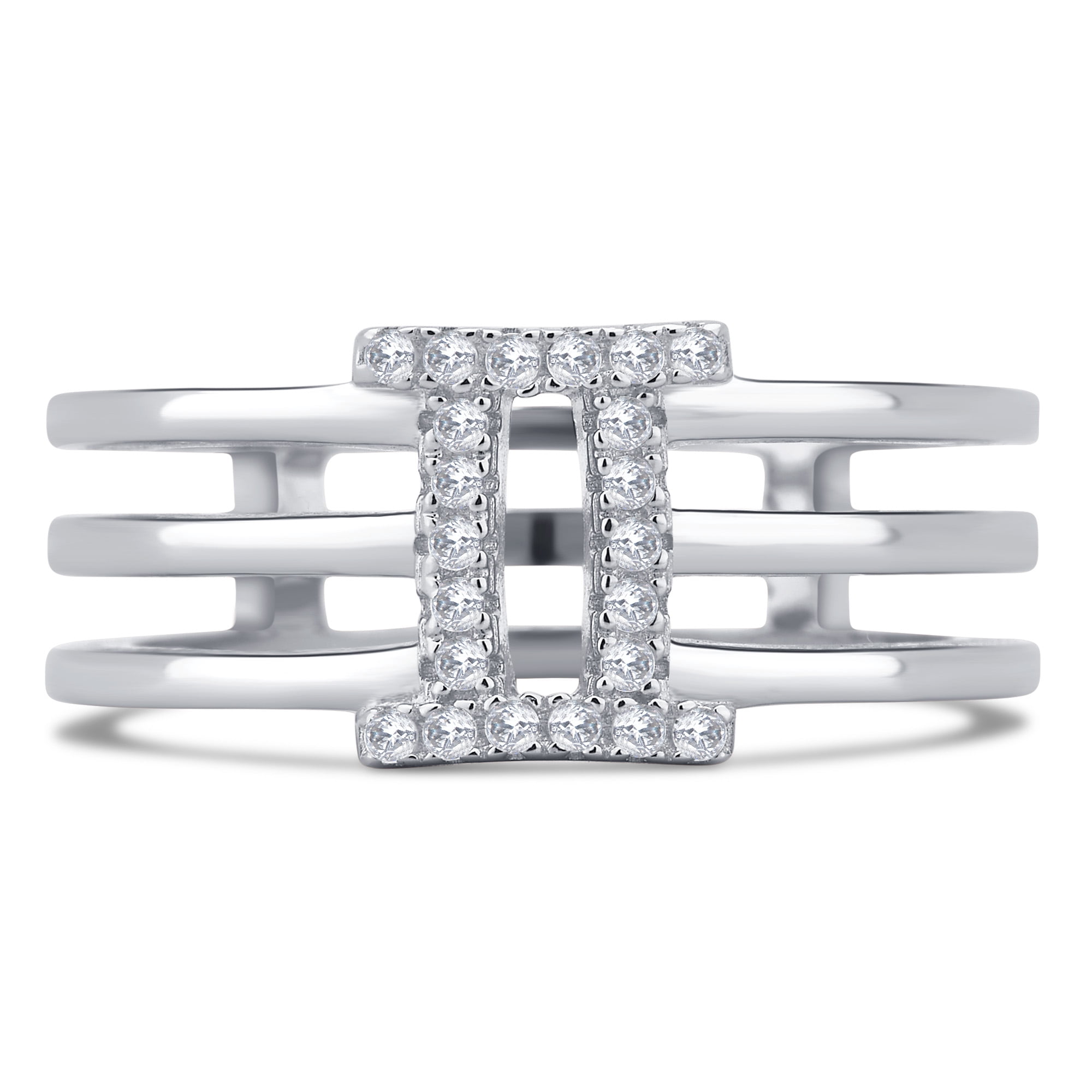 1/5 Carat T.W Roman Digit "II" Cubic Zirconia Fashion Ring, Sterling Silver