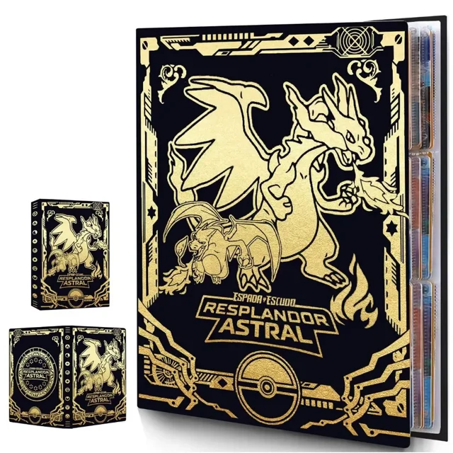Trading Card Holder Card Album Binder, Protection Folder Book Collectible Card Album, 9-Pocket with 24-Pages 432-Trading Cards Capacity, Present for Children-AAB5