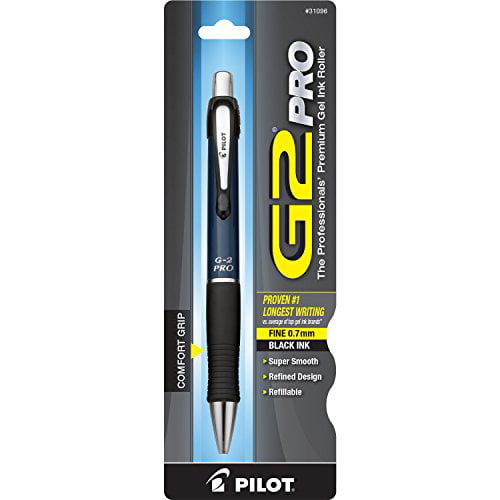 sofa Gehoorzaamheid Daar Pilot G2 Pro Retractable Gel Ink Rolling Ball Pen Fine Point Blue Barrel  Black Ink (31096) - Walmart.com