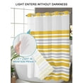 thumbnail image 4 of No Hook Cloth Fabric Shower Curtain with Snap in Liner, Ginger Yellow Stripes Waterproof Shower Curtains Set with See Through Top Window, Modern Minimalist Horizontal Lines Bath Curtains 72"x78", 4 of 6