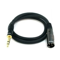 Monoprice XLR Male to 1/4in TRS Male Cable - 3 Feet | 16AWG, Gold Plated - Premier Series