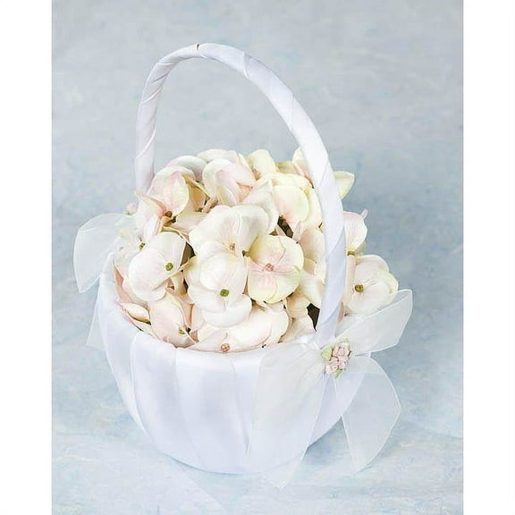 Porcelain Rose Bouquet Wedding Flowergirl Basket
