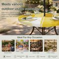 thumbnail image 6 of Round Outdoor Tablecloth with Umbrella Hole and Zipper, Yellow Geometric Tablecloth with Elastic Waterproof, Watercolor Ombre Modern Abstract Art Patio Table Covers for 45" - 54" Picnic Pool Tables, 6 of 9