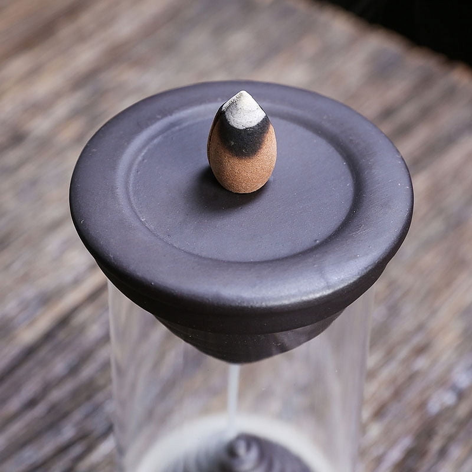 Hourglass Reflux Incense Burner Waterfall Incense Holder Bracket Glass Windshield for Yoga Office Home Decoration Deodorant