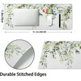 thumbnail image 2 of Sage Green Leaves Gaming Mouse Pad XL Spring Summer Floral Extended Large Desk Mat White Big Mousepad Non-Slip Rubber Base Stitched Edge Long Desk Pad for Desktop Office Computer Gamer,31.5×11.8 in, 2 of 6