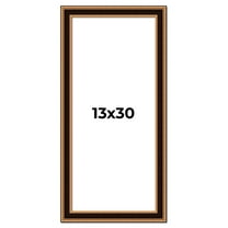 13x30 Frame Gold Brown Plein Air Vintage Solid Wood Picture Frame | 1.75 Inches Moulding Width |