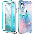 thumbnail image 1 of DT Series Case for iPhone XR Case Built with Screen Protector, Lightweight and Stylish Full Body Shockproof Protective Rugged TPU Case for IBAOLE iPhone XR 6.1inch（Marble）Marble-, 1 of 7