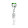 thumbnail image 3 of ANGARA Lab Grown 1.2 Ct Emerald & Diamond Twisted Vine Engagement Ring for Women in 14K White Gold (Size-7mm) | May Birthstone, Anniversary, Jewelry Gift for Women | Lab-Grown Emerald Ring, 3 of 9