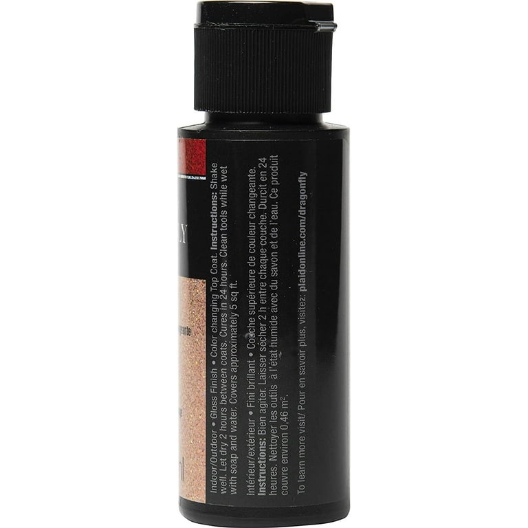 Plaid Folkart Dragonfly Glaze 2oz Green-Gold-Red
