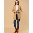 thumbnail image 3 of INSPIRE CHIC Women's Cute Turn Down Collar Single Breasted Long Belted Trenchcoat, 3 of 6